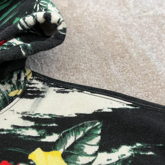 Floral Print Cropped Hoodie - Picture 7 of 9